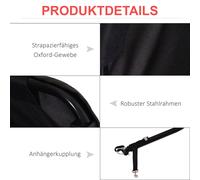 Remorque Transport HOMCOM Cargo Trailer Rouge Noir Durable Polyvalente pour Vélo et Transports Légers Capacité 150kg