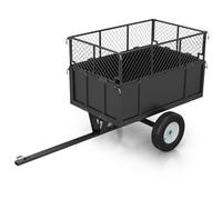 Remorque utilitaire robuste pour VTT, capacité de 340,2 kg, tondeuse à gazon et remorque de jardin, côtés amovibles, tirer derrière la remorque à benne basculante pour tracteurs et VTT