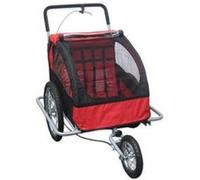 Remorque vélo 2 en 1 convertible poussette et jog Rouge G