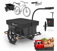 Remorque vélo cargo 90 L - Chariot de transport pliable avec attelage universel - Remorque pour vélo et jardin