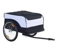 Remorque vélo cargo - housse amovible, attelage inclus - charge max. 40 Kg - acier oxford noir blanc