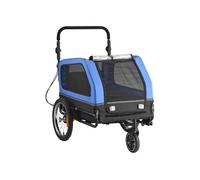 Remorque Vélo Chien Poussette pour Animaux 2 en 1 Résistant à l'Eau Capacité 40KG