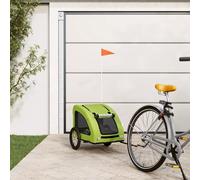 Remorque vélo chien Vert Tissu Oxford et fer