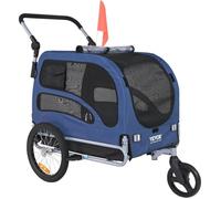 Remorque Velo Chien-VEVOR-Bleu-Noir810x560x620 mm-Charge 45 kg Roues à Dégagement Rapide, Coupleur de Vélo Universel, Réflecteurs