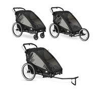 Remorque vélo Deryan V2 - Remorque vélo enfant 2 places - Poussette - Noir
