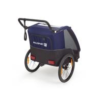 Remorque vélo enfant 2 places pliable avec suspension Polisport ( Bleu et gris )