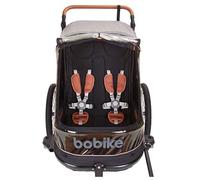 Remorque vélo enfants 2 places 2 en 1 avec kit piéton Bobike ( Gris et noir )