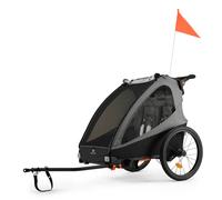 Remorque Vélo Et Poussette 2 En 1 Kinderkraft Nava Walk Avec Roues Gonflables, Dossier Inclinable Et Pliage Compact Grey TU