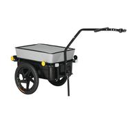 Remorque vélo HOMCOM remorque de transport pour vélo 144L x 59l x 80H cm barre d'attelage universelle acier noir gris
