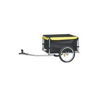 Dunlop Remorque Vélo Pliable - Charette Vélo Cargo Pour Bagages - Remorque Avec Réflecteurs Et Housse De Pluie Réglable - Jaune Noir