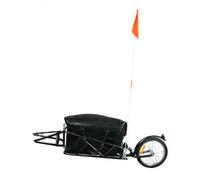 Remorque vélo mono roue avec amortisseur ( Noir / Sac noir logo blanc Lecyclo.com )