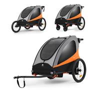 Kinderkraft - Remorque Vélo Enfant 3en1 Nava - Orange
