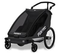 Remorque vélo noire - FUXTEC Sport Cruiser - charge max. 45kg, 2 ceintures 5 points, Enfants Poussette Pliable