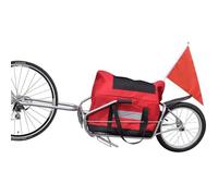 Remorque vélo - OVONNI - Mono roue - Rouge et noir - 40 kg max - 143 x 42 x 41 cm