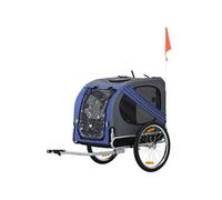 PawHut Remorque Vélo pour Chien Animaux Acier Max. 30 Kg 130x73x90cm Bleu