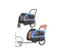 Remorque vélo pour chien, charge 40 kg, poussette d'animaux de compagnie 2 en 1, cadre pliable facile avec roue à dégagement