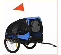 Remorque vélo pour chien - PawHut - Pliable, rapide à monter, étanche Oxford/Acier - Bleu