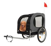 Remorque vélo pour chien pliable 40 kg - Oxford 600D imperméable, roues 19"", attelage universel, pour chien moyen/grand - Noir