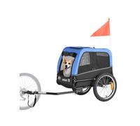 VEVOR Remorque vélo pour chien, charge 30 kg, porte animaux de compagnie de vélos, cadre pliable facile avec roue à dégagement rapide, coupleur de vélo universel, réflecteur, drapeau, laisse interne
