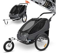 KESSER® Remorque de vélo pour enfant - Rotation à 360° - Avec suspension 2 en 1 - Fonction jogger - Remorque de vélo pour enfant - Sangle à 5 points - Pour 1 à 2 enfants - 40 kg