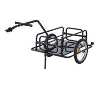 HOMCOM Remorque vélo remorque de transport pour vélo 70 L 155L x 71,5l x 77H cm barre d'attelage universelle pliable acier noir