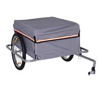 Remorque vélo remorque de Transport pour vélo dim. 140L x 88l x 60H cm Barre d'attelage Universelle Housse imperméable Amovible Gris