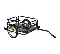 HOMCOM Remorque vélo remorque de Transport pour vélo 70L 139L x 71,5l x 49H cm Barre d'attelage Universelle Acier Noir