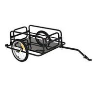 HOMCOM Remorque vélo pliable 70 L 139 x 71,5 x 49 cm barre d'attelage universelle en acier noir