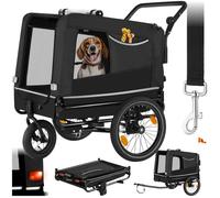 Remorque vélo - TECTAKE - Transport pour chien WOOFRIDER en tissu Oxford 600D multifonctions pliable 40 kg - Noir