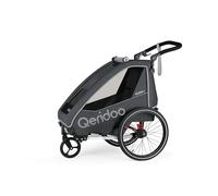 Remorques de vélo de Marque QERIDOO Modèle Kinderfahrradanhänger & Buggy QUPA 1 für 1 Kind mit Kupplung, Blattfeder-Dämpfsystem (BIS 50 kg) - Gris