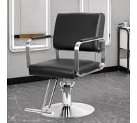 Remorui Fauteuil Barbier Hydraulique Réglable 93-100 cm, Chaise de Coiffure Pivotante 360° avec Dossier Inclinable et Repose-Pieds, Fauteuil Salon de Coiffure pour Barbier et Institut