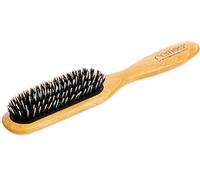 REMOS Brosse à Cheveux - bois hêtre - poils de sanglier & pince à coiffer - étroite