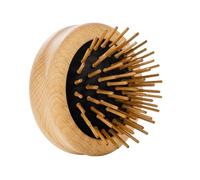 REMOS Mini brosse à cheveux pliable avec picots en bois de hêtre, brosse démêlante ronde et compacte