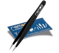 REMOS Pince à échardes - acier inoxydable 9.5 cm - pointe fine - noir