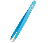 REMOS Pince à épiler les sourcils inox avec pointe droite 9.5 cm en bleue