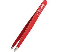 REMOS Pince à épiler les sourcils inox avec pointe droite 9.5 cm en rouge