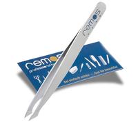 REMOS Pincette combinée [INOX] 9.5 cm - 2 en 1 pour échardes & cheveux - Satin
