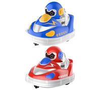 Remote Control Bumper Car, RC Race Vehicle Toy, 15.8cm/6.22inches Light Sound Action Feature, Crash Battle Play Mode, 1 Set Red Blue, Kids Ages 3 and Up, Backyard Outdoor Fun