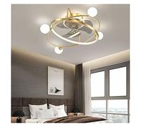 Remote Control Ceiling FanLlight Bedroom Dining Room Living Room Light Creative Ceiling Fan Light for Bedroom Living Room and Dining Room (Blade Color : B Black) (B White)