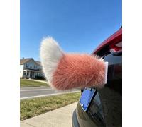 Remote Control Electric Car Tail Rechargeable Plush Animal Moving Tail Cute Fuzzy Electric Wiggle Car Tails Decoration Self Adhesive Auto Trunk Charm Stuff Aesthetics Decor for All Vehicle(Red)