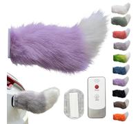Remote Control Electric Car Tail, Wagging Tail for Car, USB Rechargeable Fluffy Tail Drift for Cars, Remote & Voice Control Moving Plush Tails forBicycle Auto Trunk Motorcycle RV Decor (Purple)