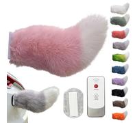 Remote Control Electric Car Tail, Wagging Tail for Car, USB Rechargeable Fluffy Tail Drift for Cars, Remote & Voice Control Moving Plush Tails forBicycle Auto Trunk Motorcycle RV Decor (Pink)