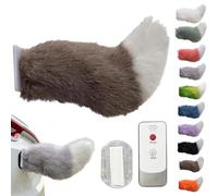Remote Control Electric Car Tail, Wagging Tail for Car, USB Rechargeable Fluffy Tail Drift for Cars, Remote & Voice Control Moving Plush Tails forBicycle Auto Trunk Motorcycle RV Decor (Khaki)