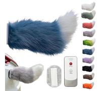 Remote Control Electric Car Tail, Wagging Tail for Car, USB Rechargeable Fluffy Tail Drift for Cars, Remote & Voice Control Moving Plush Tails forBicycle Auto Trunk Motorcycle RV Decor (Blue)
