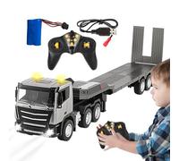 Remote Contrôle Pour Les Semi-trailers - RC Semi-Trailer Truck, 1/24 Scale Electric Car Toy | Modèle De Camion De Plate-forme 9-canal Ave Télécommande À Télécommande C Remorque, 2,4 Camion RC Véhicule