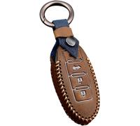 Remote Key Shell Case For Nissan Altima Armada Maxima Murano Rogue Leaf 370z Sentre Versa Titan In Cowhide-Brown
