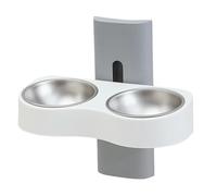 Removable Design Dog Bowls, Wall Mounted Cat Bowls, Adjustable Cat Feeding Bowls, Space Saving Dog Bowl 32,5 x 20 x 31 cm for Indoor, Outdoor, Home, Medium Pets, Blue, Grey Color