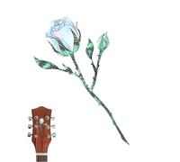 Removable Guitar Headstock Decal - Creative Rose Inlay Sticker For Electric And Acoustic Instruments, UV Resistant PVC, Easy Apply Design | Decorative Musical Gear Graphic, Custom Fit Head Neck