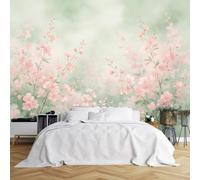 Removable Self Adhesive Vinyl Wall Mural, Cherry Blossoms Panorama Wallpaper 300X200Cm(Wxh) Peel And Stick Waterproof Cottage Style Wallpaper For Bedroom Living Room Cherry Blossoms 300X200Cm(Wxh)