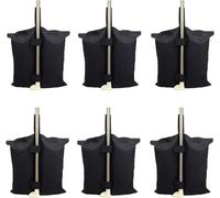 Removable Umbrella Base,Large Opening For Sand,Refillable Umbrella Stand For Outdoor Patio Umbrellas 6pcs Black